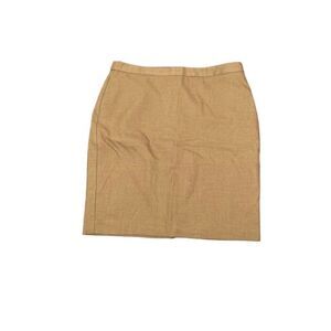 Banana Republic "Linen Look" Skirt Camel Mini Back Zip Fully Lined size 8P